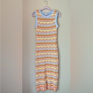 Willow & Wind | Knitted Midi Dress | Medium | Spring multi-color
